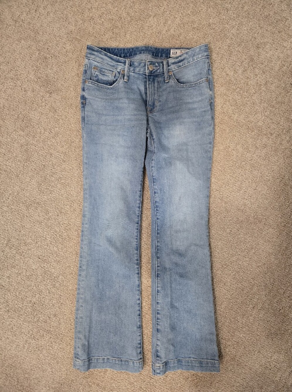 GAP Long & Lean Low Rise Light Blue Cotton Denim Jeans Size 26 Short
